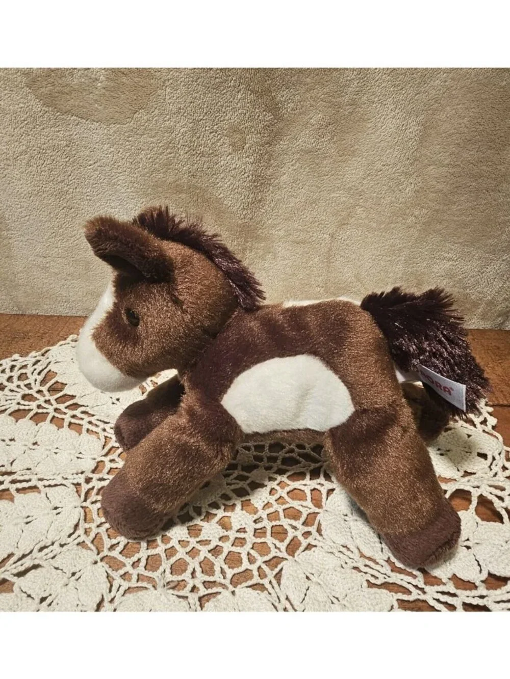 Aurora 2021 Brown Horse Pony With White Spots Plush Flopsie Stuffed Animal